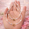 Identity Pearl & Pastel Choker – Custom Initial Edition