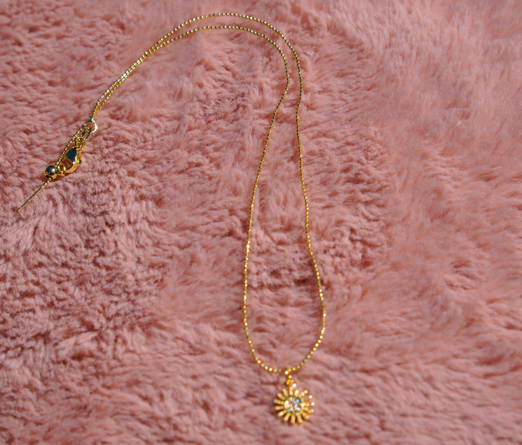 Golden Sun Pendant Necklace