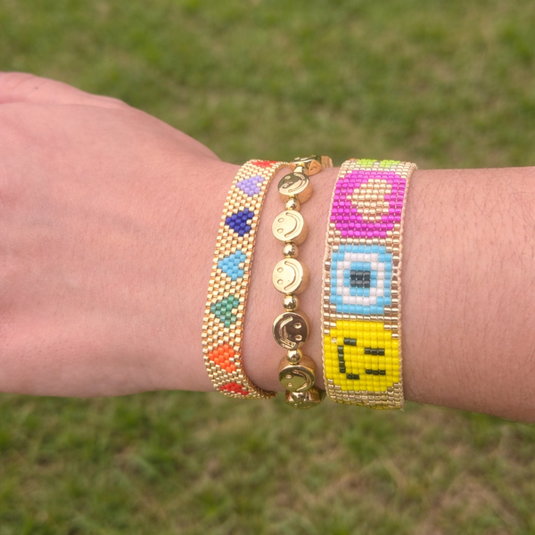 Colorful Heart Beaded Bracelet Set