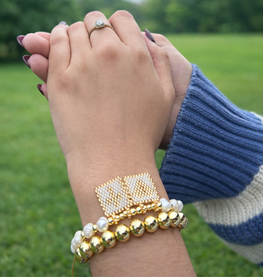 Golden Pearl Bracelet Set