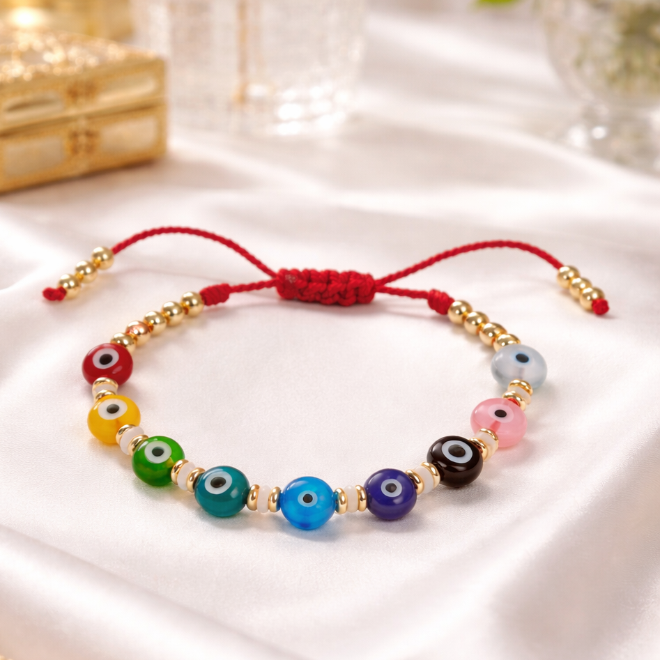 Rainbow Evil Eye Bracelet