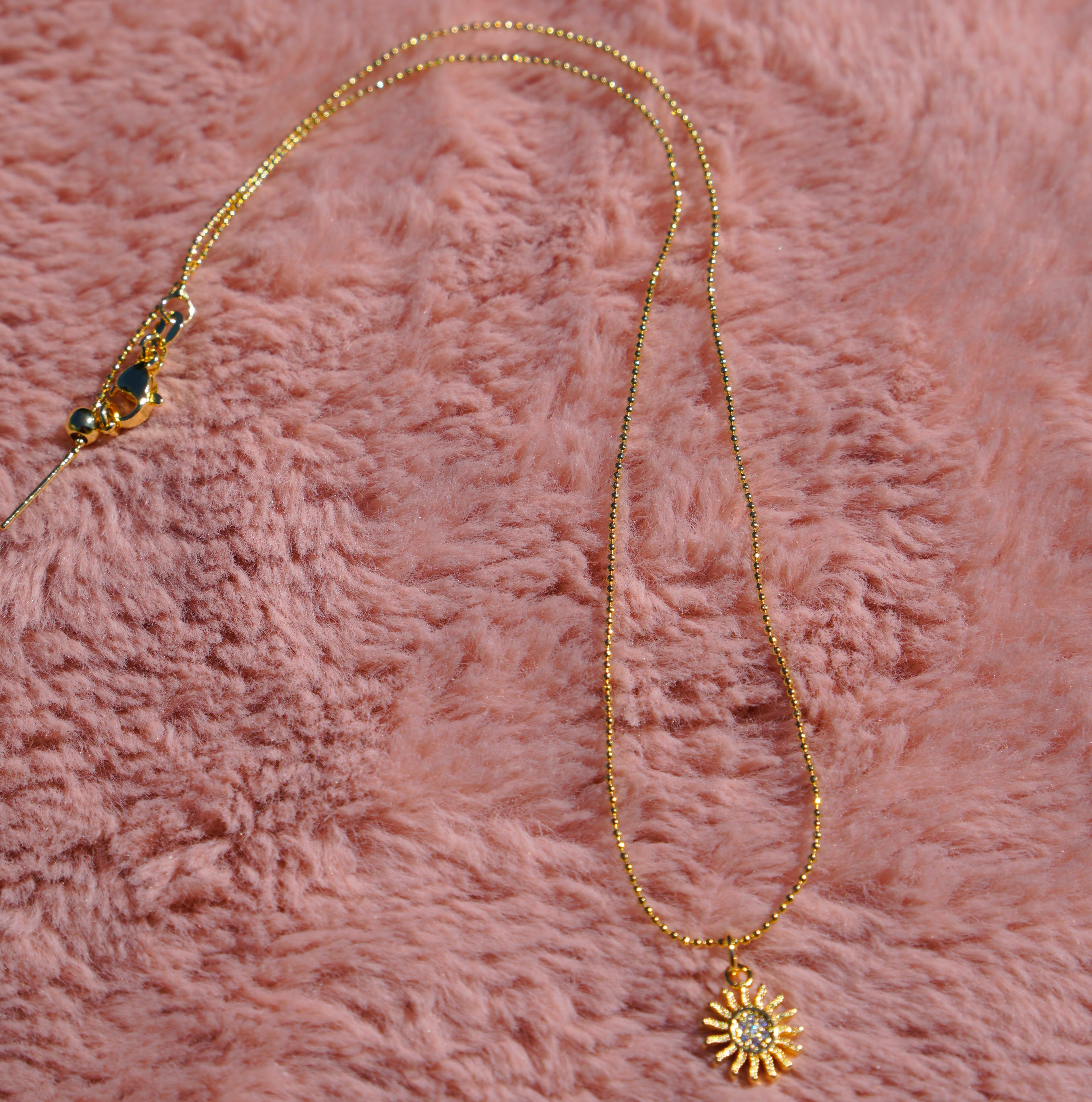 Golden Sun Pendant Necklace