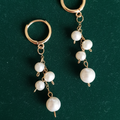 Handmade Pearl Drop Huggie Earrings