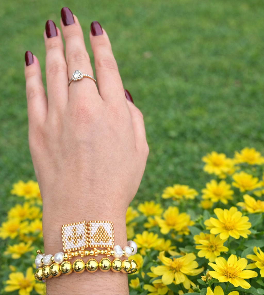 Golden Pearl Bracelet Set